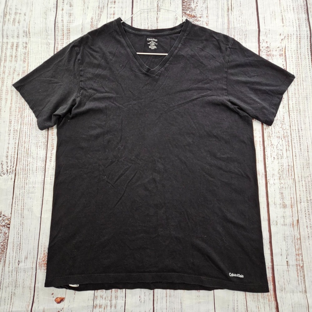 Calvin Klein Black Short Sleeve V-Neck T-Shirt Men's L